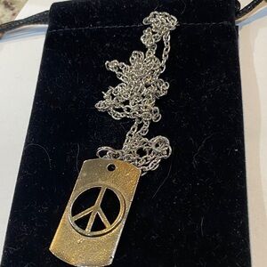 Silver Peace Pendant Necklace